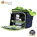 Insulated Picnic Basket - Lunch Tote Cooler Backpack w/Flatware Two Place Setting