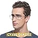 Cyxus Aviator Glasses Stylish Blue Light Blocking Eyeglasses Computer Eyewear Anti Eyestrain Metal Frame Clear Lens Black