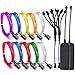 ESCO LITE EL Wire, Escolite EL Wire Kit Neon Lights Battery Pack Christmas Tree,Easter Halloween DIY Decoration, Home Deco 5 1-Meter, 1m / 3ft (2 Pack,8 Colors-BWPGRYLO)