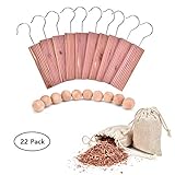 Eluck 22 Pack Cedar Hanger Moth Protection Closet Cedar for Moth(9.451.70.9) for Protection Against Midew and Odor