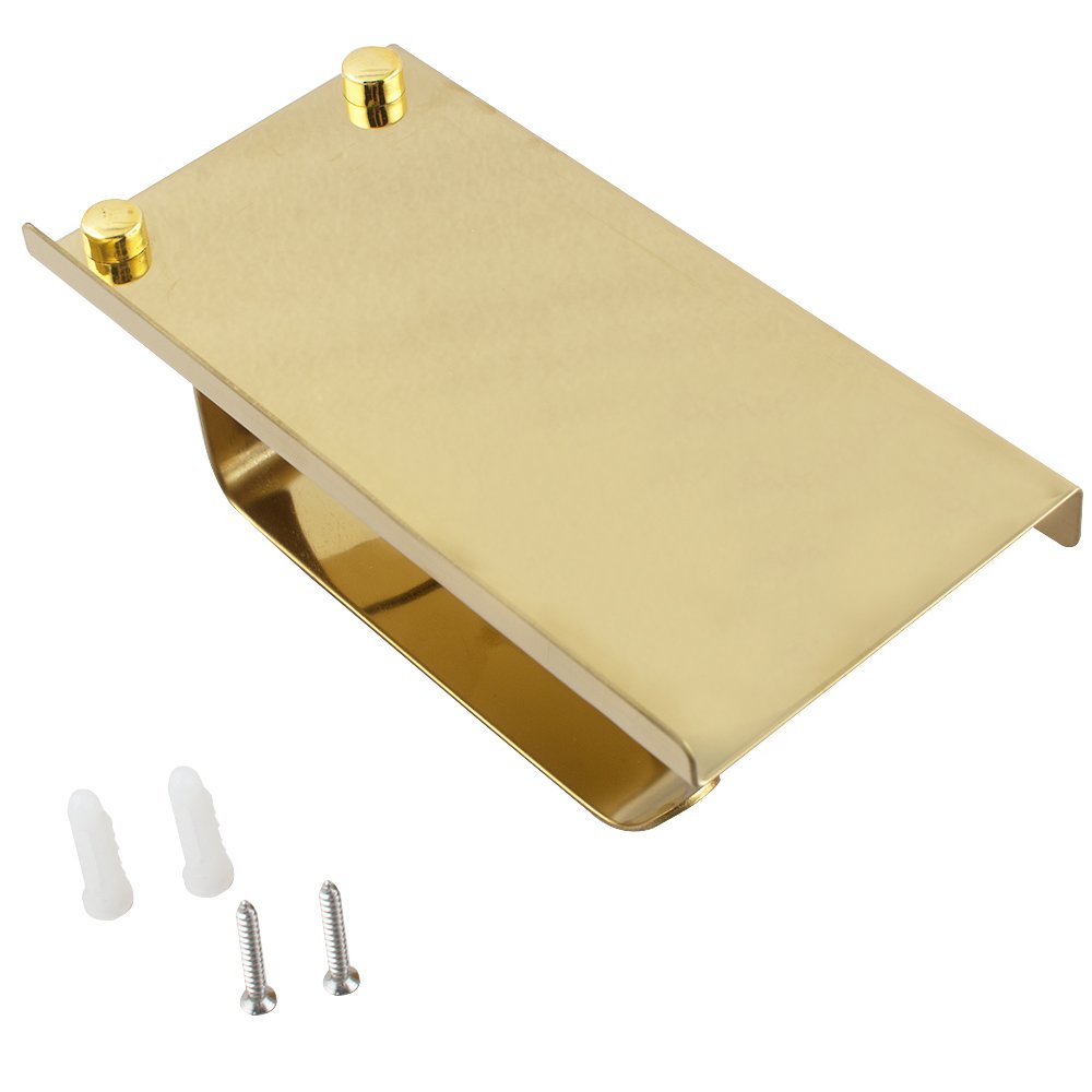 Risingmed Support de Papier Toilette Chrome Porte-Papier de Toilette WC, Porte-Rouleau de Papier Toilette en Acier Inoxydable (or)