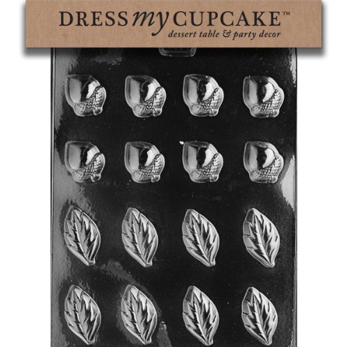 Dress My Cupcake DMCAO068 Chocolate Candy Mold, Acorns and Leaves for Wreath