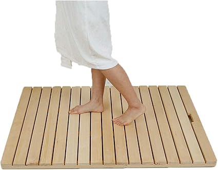 JJSFJH Antideslizante de Madera Alfombra de baño Ducha Estera del Piso