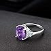 Gem Stone King 4.90 Cttw Purple Amethyst and White Topaz Ring For Women In 925 Sterling Silver | Oval 14X10MM | Gemstone Birthstone | Available In Size 5, 6, 7, 8, 9