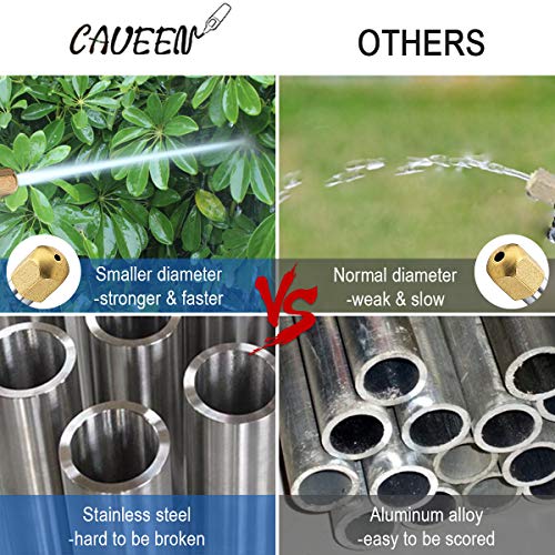 CAVEEN Jet Car Washer Power Hose Nozzle, Magic High Pressure Wand, Flexible Water Hose Nozzle Sprayer Extendable Home Garden Car Washing Glass Window Cleaning