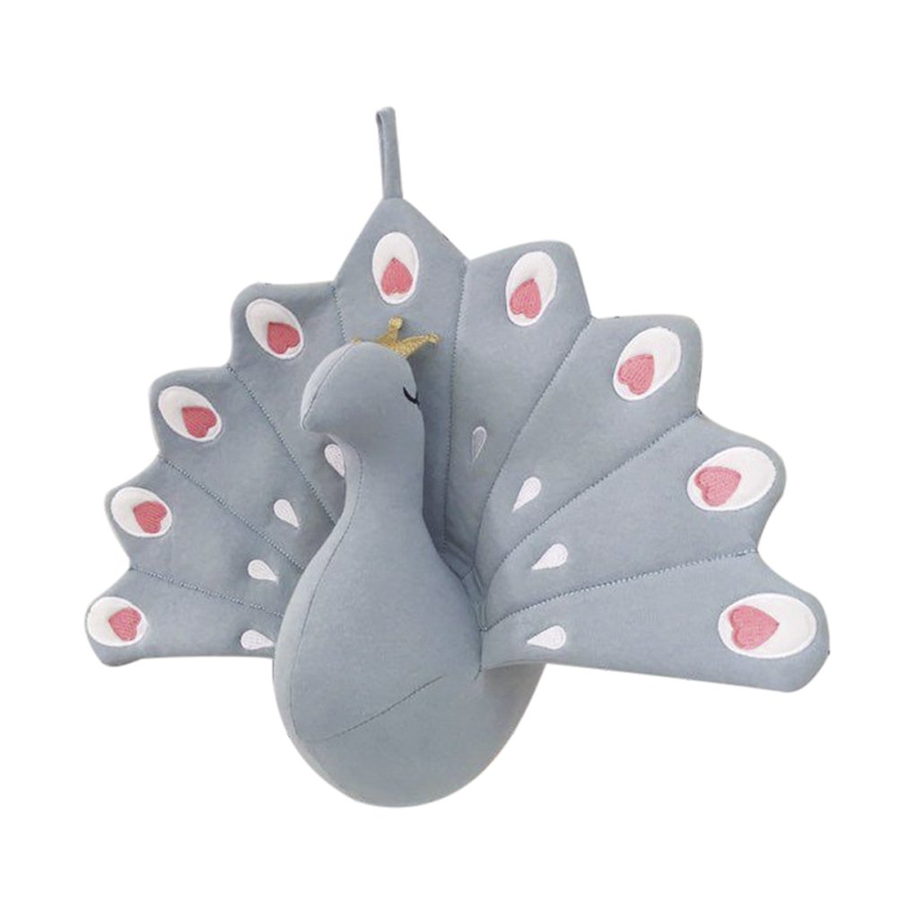 Chezmax Cute Peacock Stuffed Plush Animal Toy Soft Cushion Pillow