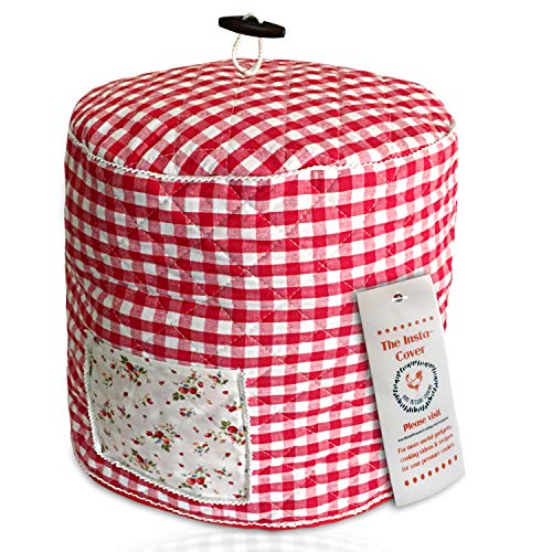 Pressure Cooker Cover - Custom Made Accessories - Fits 6 QT Instant Pot Models (Red and White Gingham) - Thumbnail 6
