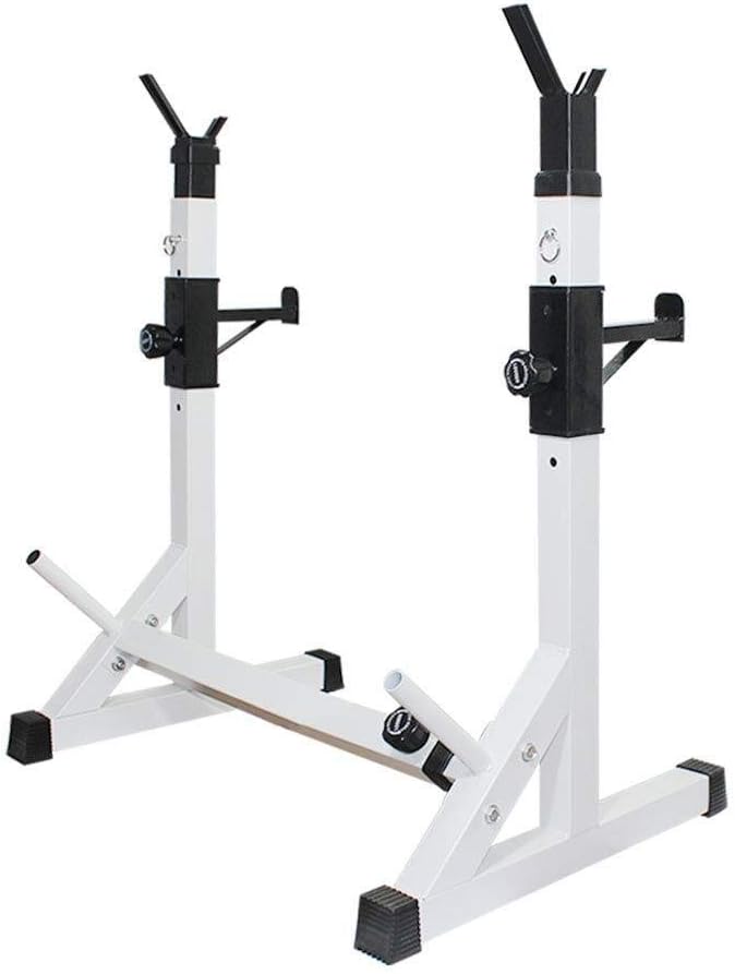 HNSYDS Squat Rack Multi-Function Weight Bench Commercial Intelligent Telescopic Bench Squat Rack Barbell Bench Bench 83 × 57 × 138cm White Abdominal Equipment (Color : White, Size : 8357138cm)