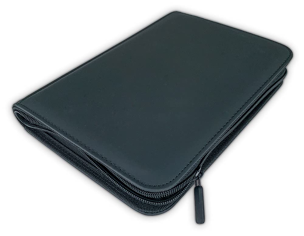 Arkero-G® 4-Pocket Premium Zip Binder Black/Black - 160 Cards Album / Zip Portfolio - Scrapbook Pokemon, Magic, Yugioh