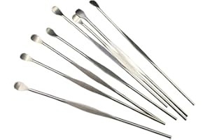 JOYWENG JOYWEE 200 pcs Ear Wax Removal Ear Cleansing Tool Sculpture Stainless Steel Ear Curette Ear Wax Remover Tool Pack 8CM Stainless Steel Wax Carving Tool The Art of Carving