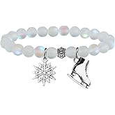 UJIMS Ice Skate Gift Skater Charm Bracelet for Skate Lover Skating Team Sport Skater Jewelry Figure Skating Gift for Girls