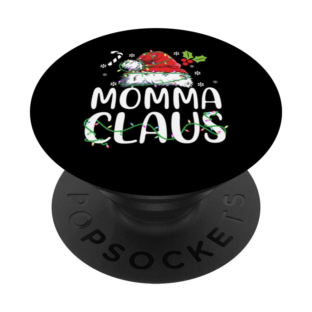 Momma Claus Family Group Matching Christmas Pajama His/Her PopSockets Swappable PopGrip