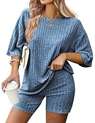 IN'VOLAND Women's Plus Size 2 Piece Outfits Ribbed