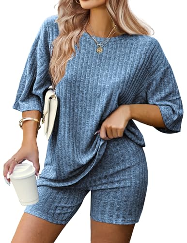 IN'VOLAND Women's Plus Size 2 Piece Outfits Ribbed