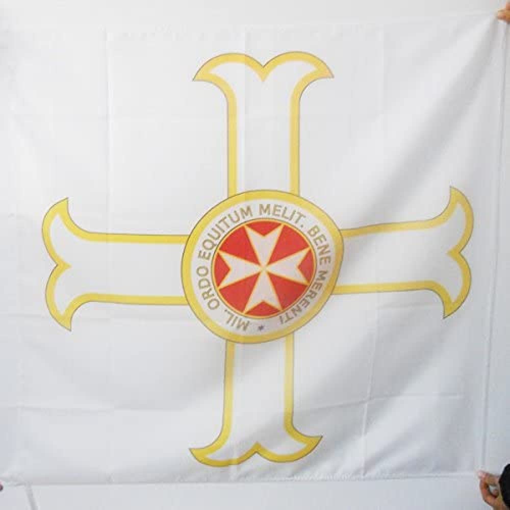 AZ FLAG - Merit Military Order of Malta Flag - 3x3 Ft - 100% Polyester Order pro Merito Melitensi Banner with Sleeve - Fade Resistant - Vivid Colors - 3' x 3' Feet - 90x90 Cm
