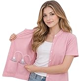 USBD Post Mastectomy Shirt with Drain Pockets Band Collar Post Op Recovery Tops