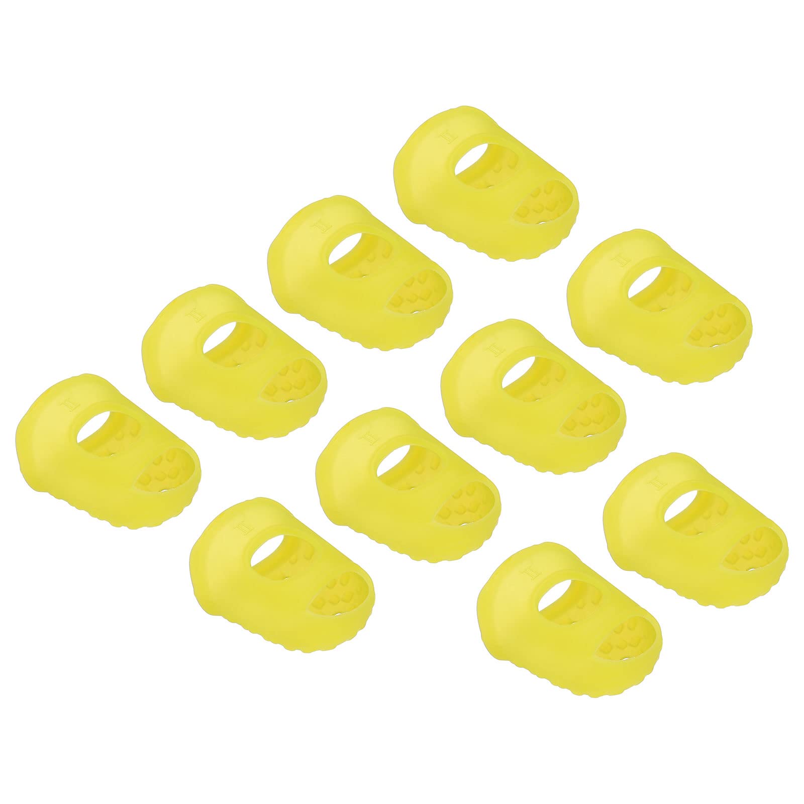 PATIKIL Finger Tips Anti Slip Fingertip Protector, 20 Pack 28mm Silicone Finger Guard for Paper Sorting Sewing Guitar Playing, Yellow M Size