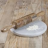 Rusticity Wood Rolling Pin Ideal for Baking Needs - Used by Bakers &amp; Cooks for Pasta, Cookie Dough, Pastry, Bakery, Pizza, Fondant, Chapati | Acacia Wood | Handmade | (18 X 2 IN)
