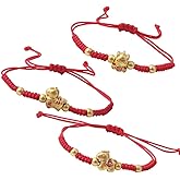 Zhang shine 1-3Pcs Handmade Braid 2026 New Year Lucky Horse Red String Bracelet Chinese Zodiac Animal Feng Shui Horse Charm Rope Adjustable Bracelet for Women Jewelry New Year Gift