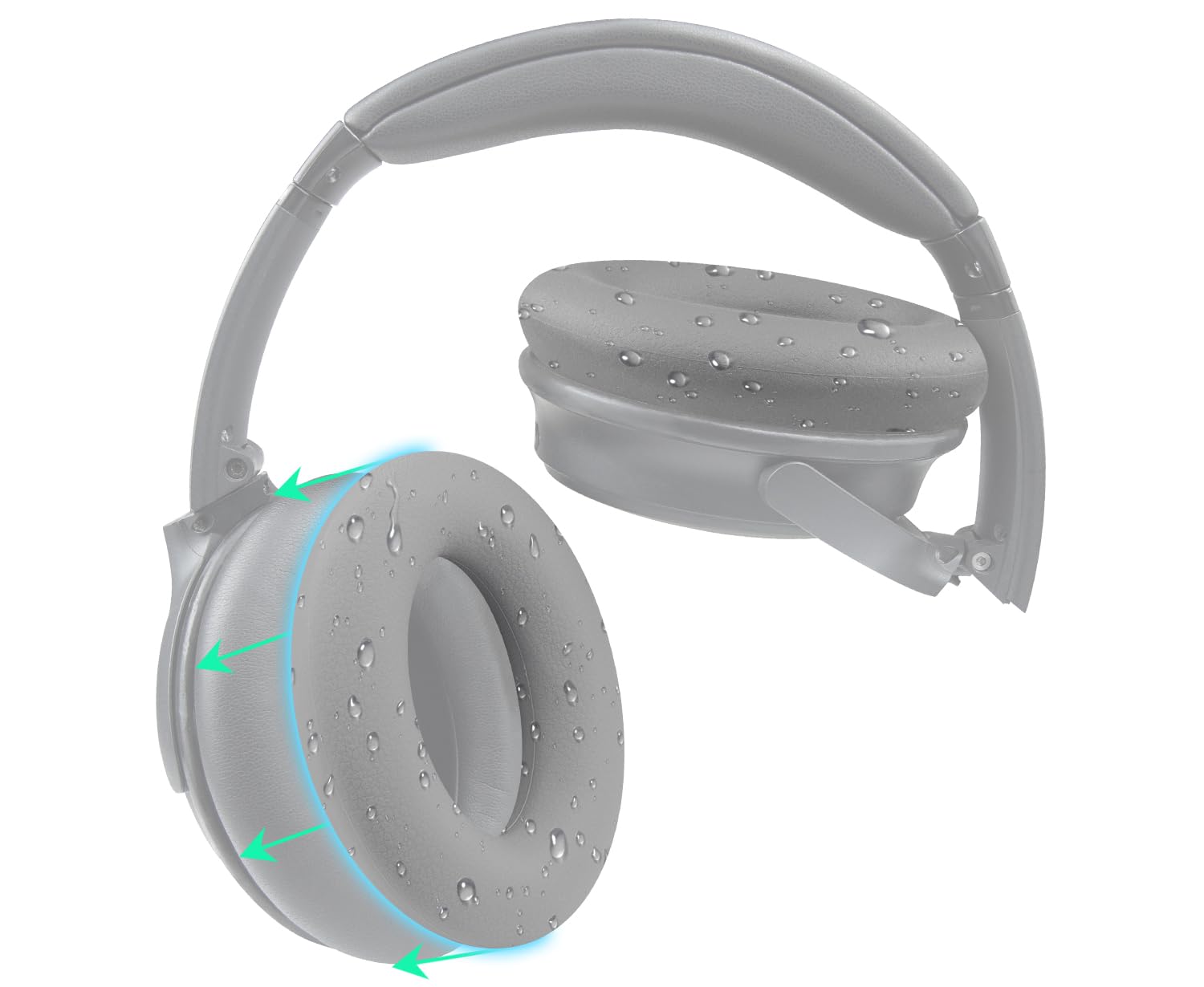 SOULWIT Silicone Ear Pads Cover Protector for Bose QuietComfort QC15 QC25 QC2 QC35 QC45/Ae2 Ae2i Ae2w/SoundTrue & SoundLink AE Headphones Cushions, Sweatproof, Easily Washable - Grey