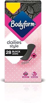 Bodyform Dailies Black Normal Panty Liners – 28 Pack