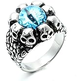 EENSYWEENSY Gothic Dragon Eye Ring, Devil Eyeball Ring for Men,Stainless Steel Gothic Punk Demon Skull Evil Eye Ring Halloween Jewelry Gift