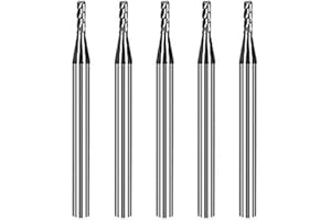 Smileray 1/32" Carbide Square End Mill Set for Alloy Steels/Hardened Steels, 4 Flute HRC 55 Deg AlTiN Coating End Mill Bits Set, CNC Router Bits (Pack of 5)