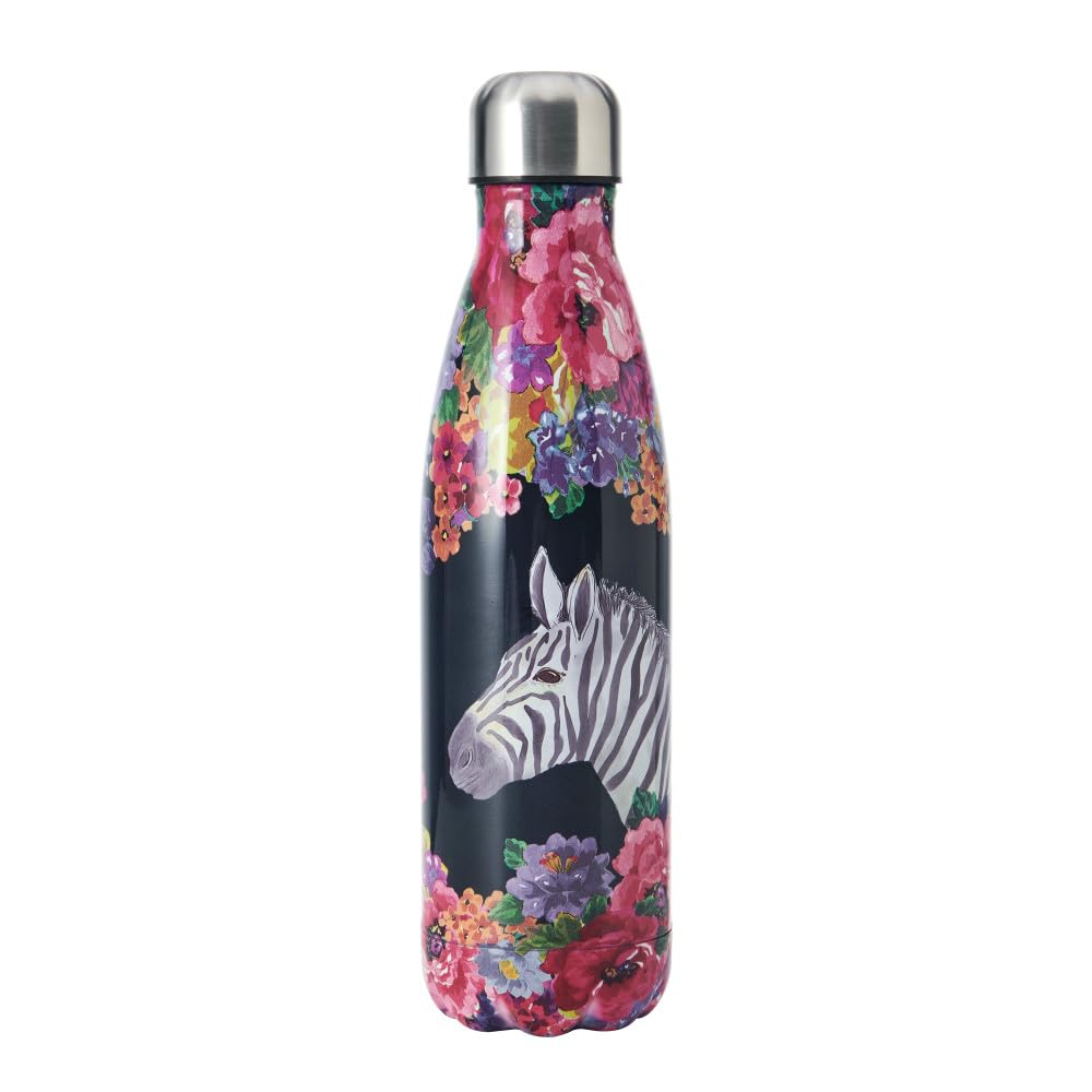 MIKASA Wild At Heart 500ml Water Bottle, Zebra, Sleeved