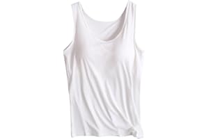 QEAGHOU Womens Tank Tops with Built in Bras Padded Basic Solid Summer Casual Tops Yoga Athletic Stretch Comfort Camisole