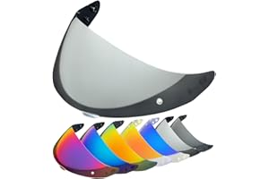 YMTSGEQ HJ-17 Helmet Visor Replacement.C90 Helmet Face Shield UV Protection Compatible with HJC C90, C91, C91N,CL-MAX 2, IS-MAX BT, SY-MAX 3, IS-MAX 2, CL-MAX 3 (Silver-Day Use Only)