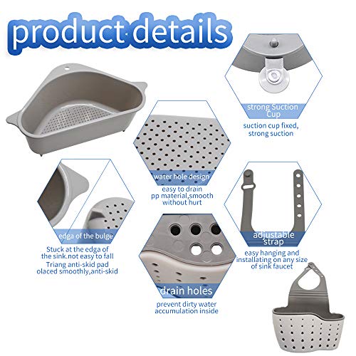 Sink Strainers Basket, No Drilling Triangular Sink Corner Strainer
