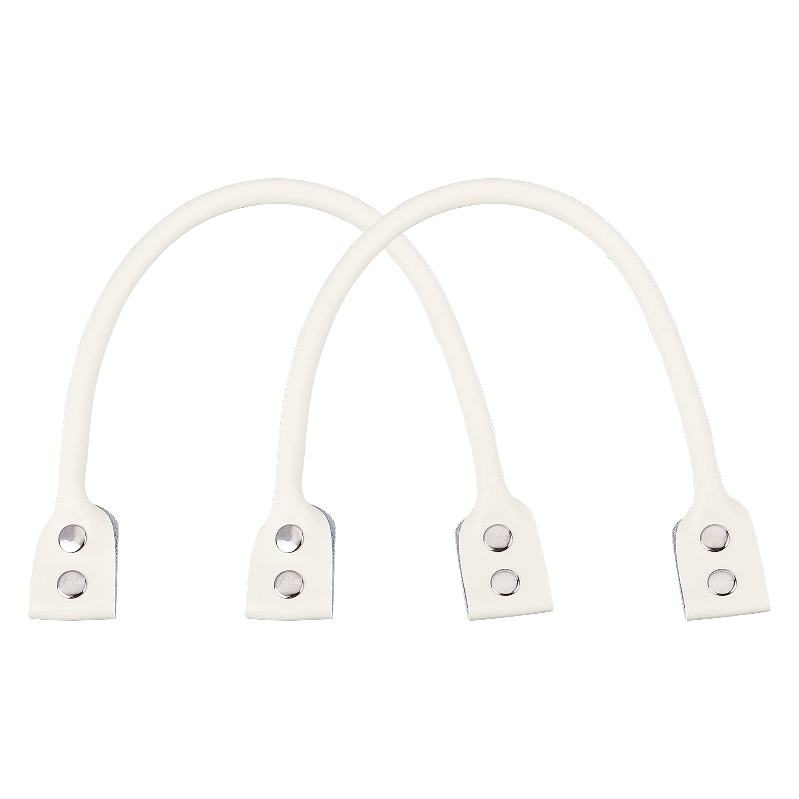 WADORN 2pcs Cowhide Leather Handbag Handle, 47cm Short Leather Strap Handle Replacement Removable Shoulder Strap for Tote Bag Laptop Bag Briefcase Messenger Travel Satchel, Cream White