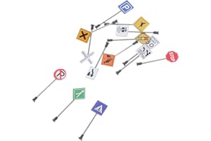 Milisten 14pcs Miniature Traffic Sign Models for Sand Table Realistic Simulation Road Signs for Dioramas