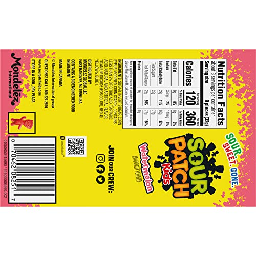 SOUR PATCH KIDS WATERMELON SOFT & CHEWY CANDY, BULK CANDY, 12 – 3.5 OZ BOXES