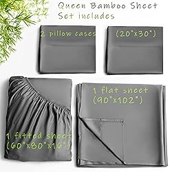 LBRO2M 100% Bamboo Bed Sheet Queen Size 4 Piece
