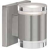 Kuzco Lighting Norfolk 5" Wall Sconce | Brushed Nickel Finish | Clear Glass with Frosted Interior | Modern LED Up Down Wall L