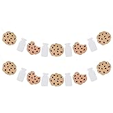 TIESOME 2Pcs Milk Cookie Birthday Party Banner, Cookie Monster Baby Shower Decorations Milk Cookies Birthday Decorations Party Supplies