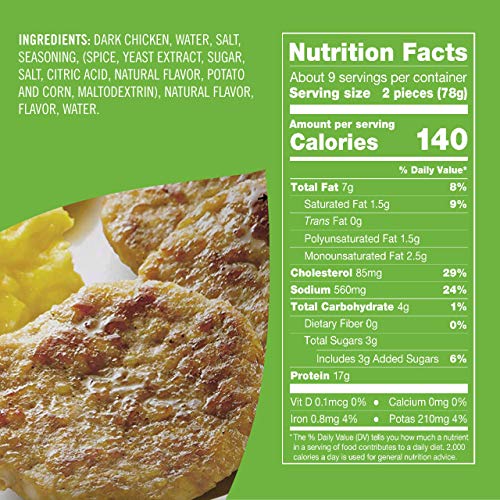 Just BARE Natural Chicken Breakfast Sausage Patties Fully Cooked