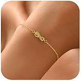 18K Plated Gold Bowknot Bracelet Charm Womens Cute Women's Link Bracelets For Women 925 Sterling Silver Dainty Bow Friendship Chain Bracelet Stack Adjustable Chain Trendy Fashion Accessories Trendy Jewelry Gifts For Mom Daughter Lover Her