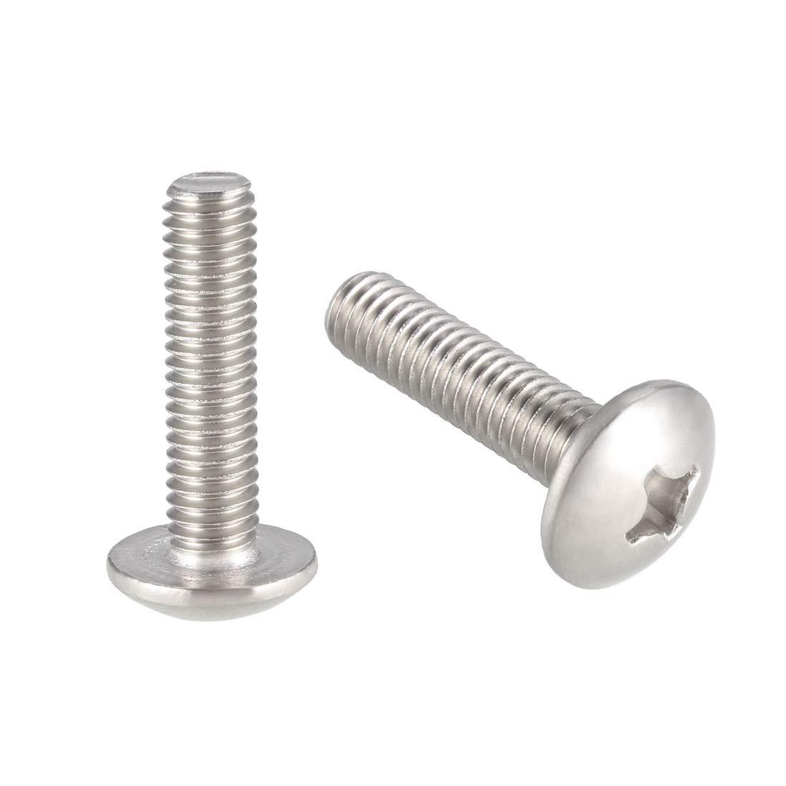 sourcing map Machine Screws, M6x25mm Phillips Screw, 304 Stainless Steel, Fasteners Bolts 10Pcs
