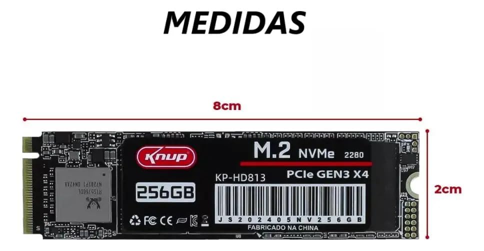 Knup SSD M.2 2280 NVMe 256GB KP-HD813 para PC e Notebook