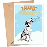 GreenStar Gifts Dalmatian Dog Card, Dog Thank You Card, Cute Pun Thank You Card For Him Her, For Friends, Teacher, Boss, Coworker, Dog Lover Gift, Veterinarian Thank You Gift, Dalmatian Dog Lover