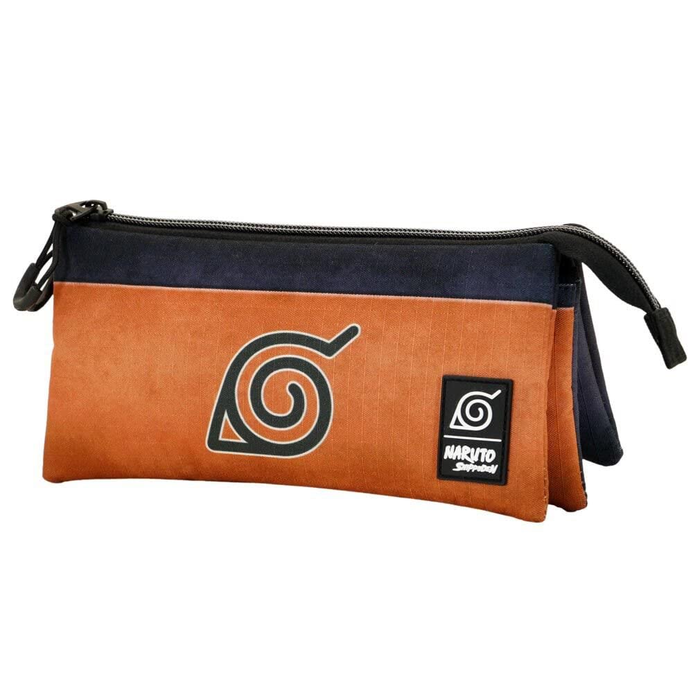 Naruto Symbol-ECO Triple Pencil Case, Orange, 23 x 11 cm