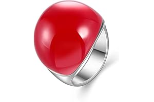 Zyoenxl Big Red Semi-Precious Stone Jewelry Ring for Female Girls Rings opal Anillos Accessories Ring