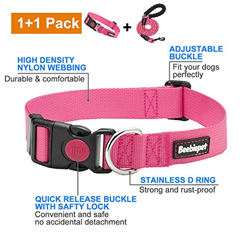 Beebiepet Classic Nylon Dog Collar with Quick Release Buckle Adjustable