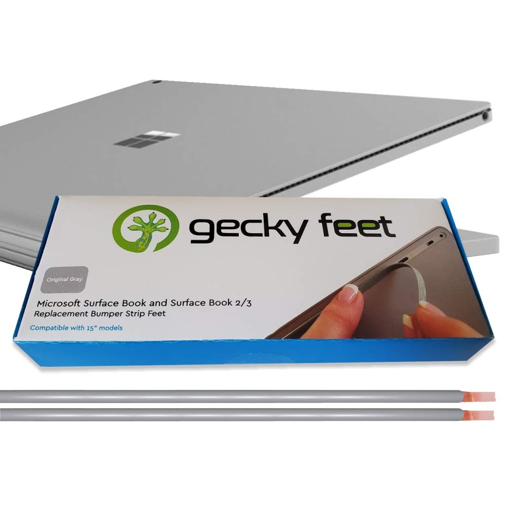 Gecky Feet Microsoft Surface Book Replacement Bumper Strip feet (15", Original Gray)