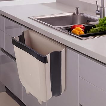 Amazon Com M Kvfa Hanging Trash Can Wall Mounted Folding Waste