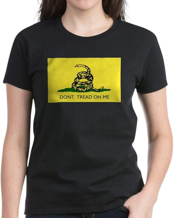 Amazon.com: CafePress Gadsden Flag Women's Dark T Shirt Cotton T-Shirt: Clothing