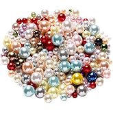 UUYYEO 100 g 3-8 mm Colorful Faux Pearl Beads Round No Hole Pearls for Crafts Face Nail Art Pearls Scrapbooking Embellishment Beads Vase Filler Pearls Beads Table Scatter Decoration Beads