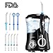 Water Flosser, ELLESYE 600ml Oral Irrigator with 7 Multifunctional Jet Tips, 3 Min Timer, Dental Water Flosser for Braces Care & Teeth Cleaning, Quiet Design Family Dental Flosser for Adults & Kid Use